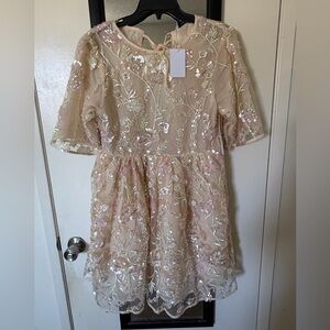 Sister Jane Pink and Cream Floral Kids Dress